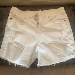 White denim shorts